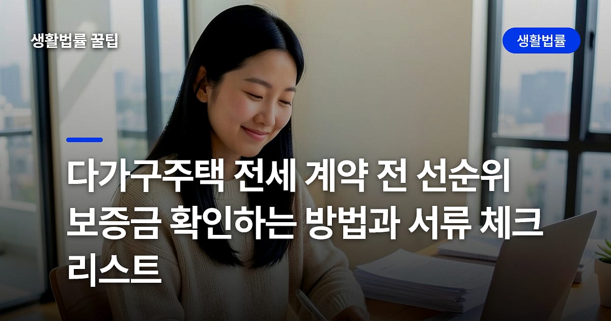 다가구주택 전세 계약 전 선순위 보증금 확인하는 방법과 서류 체크리스트
