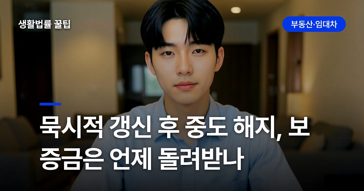 묵시적 갱신 후 중도 해지, 보증금은 언제 돌려받나