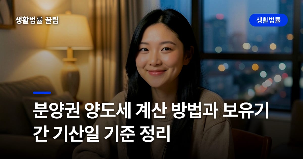 분양권 양도세 계산 방법과 보유기간 기산일 기준 정리