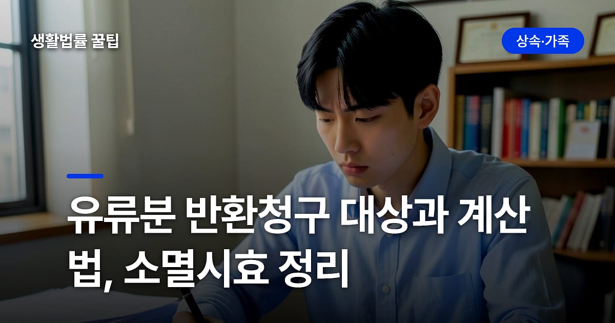 유류분 반환청구 대상과 계산법, 소멸시효 정리