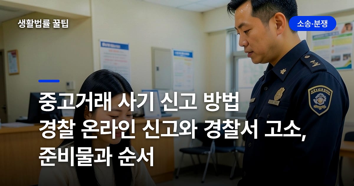 중고거래 사기 신고 방법|경찰 온라인 신고와 경찰서 고소, 준비물과 순서