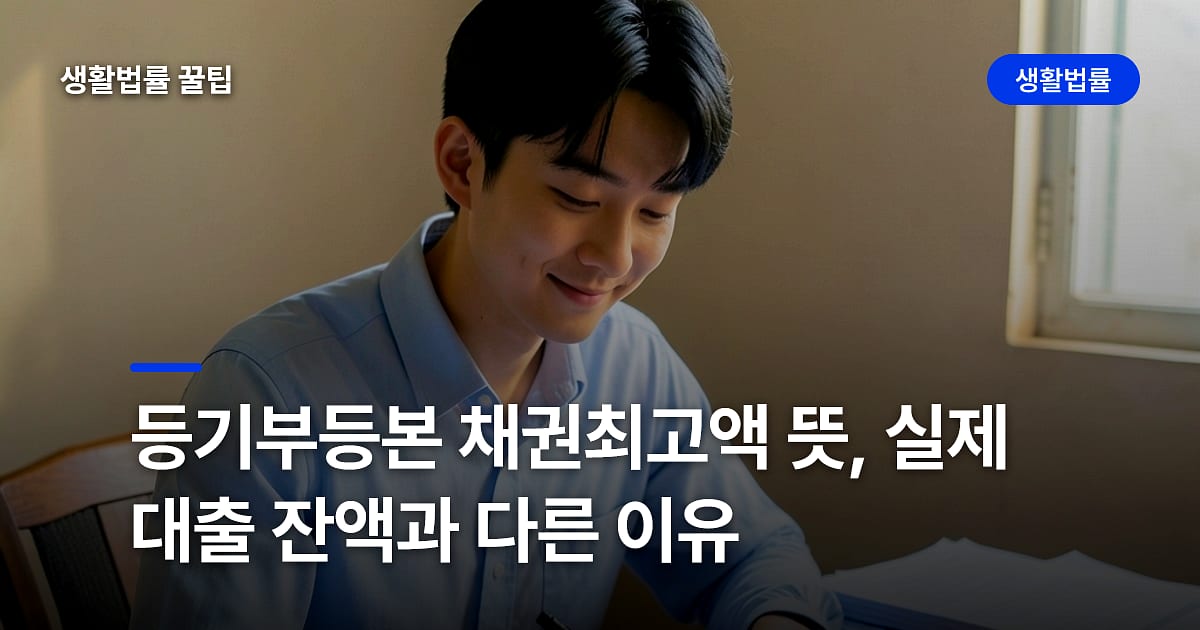 등기부등본 채권최고액 뜻, 실제 대출 잔액과 다른 이유