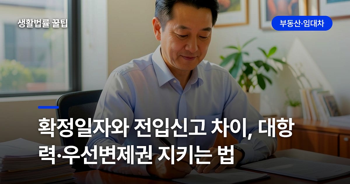 확정일자와 전입신고 차이, 대항력·우선변제권 지키는 법