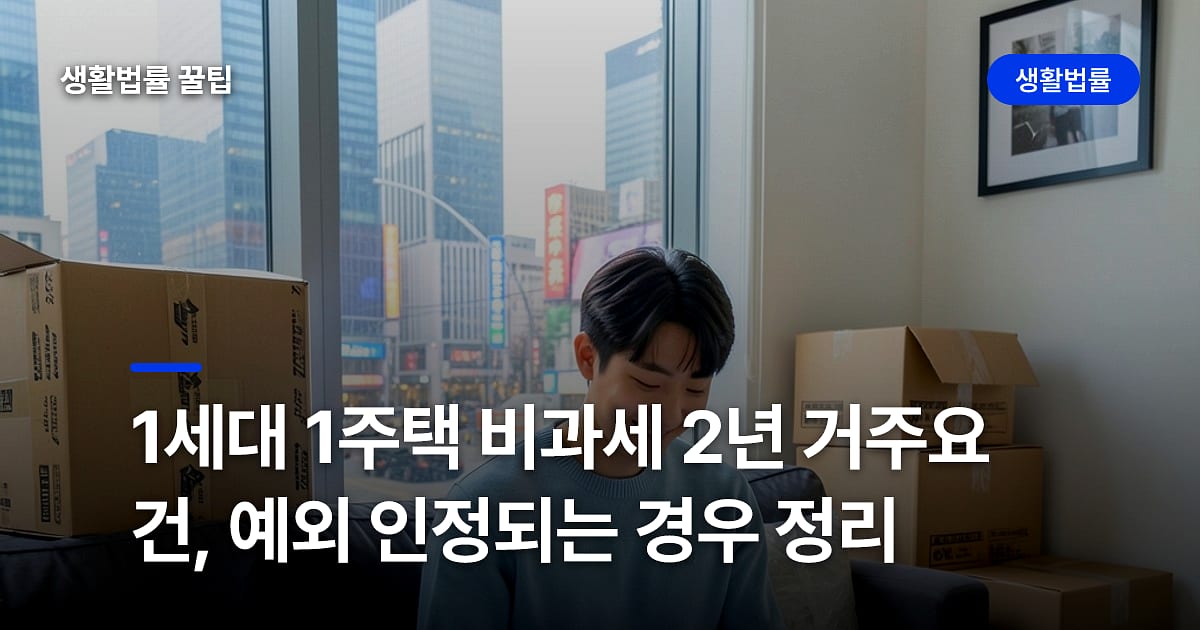 1세대 1주택 비과세 2년 거주요건, 예외 인정되는 경우 정리