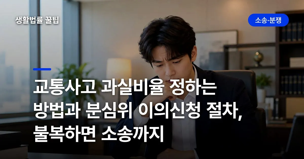 교통사고 과실비율 정하는 방법과 분심위 이의신청 절차, 불복하면 소송까지
