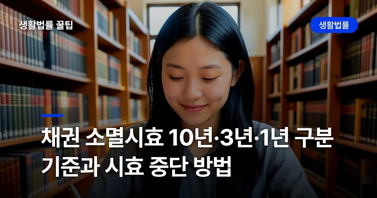 채권 소멸시효 10년·3년·1년 구분 기준과 시효 중단 방법