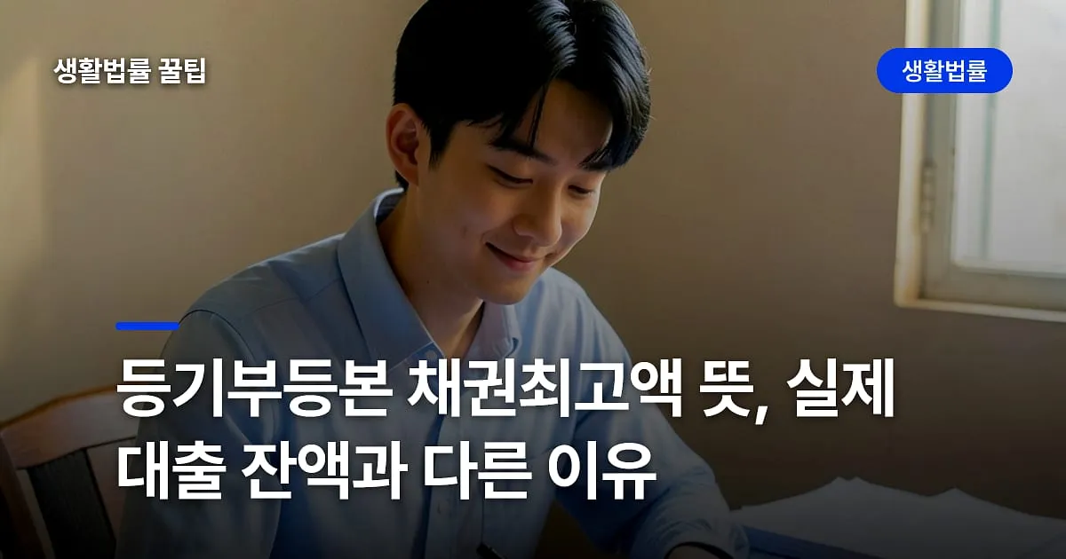 등기부등본 채권최고액 뜻, 실제 대출 잔액과 다른 이유